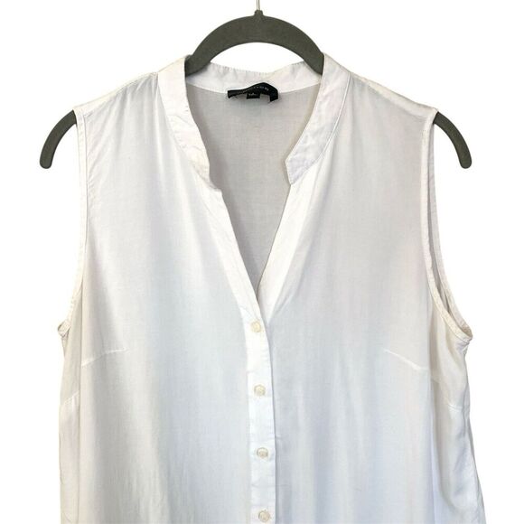 SPENSE Embroidered Tunic Tank Blouse Top Womens Size Large White Floral Button - Picture 3 of 8